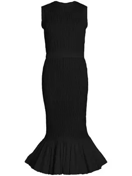 Patou платье миди со сборками, черный