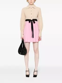 Patou платье мини в двух тонах, серый