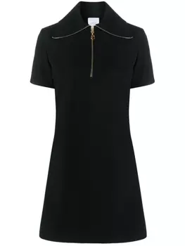 Patou платье с короткими рукавами и молнией, черный