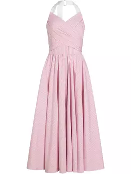 Patou полосатое платье макси с вырезом халтер, розовый