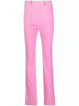 Patou расклешенные брюки с молниями, розовый