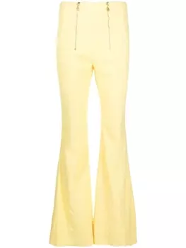 Patou расклешенные брюки с молниями, желтый