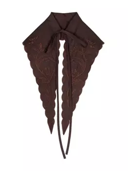 Patou съемный воротник с вышивкой, коричневый