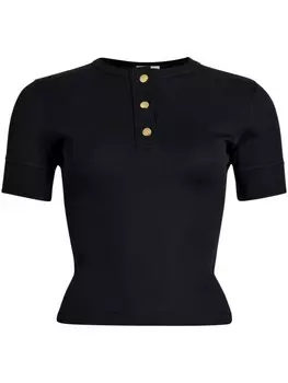 Patou топ из органического хлопка Henley, черный