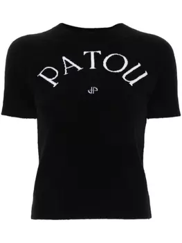 Patou трикотажный топ с жаккардовым логотипом, черный