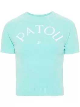 Patou трикотажный топ с жаккардовым логотипом, синий