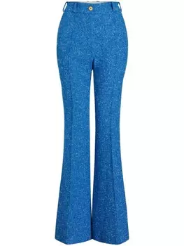Patou твидовые расклешенные брюки, синий