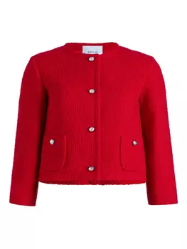 Patou твидовый жакет без воротника, красный