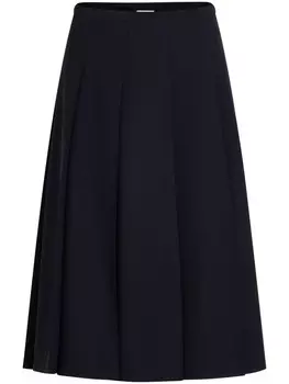 Patou твиловая юбка миди со складками, синий