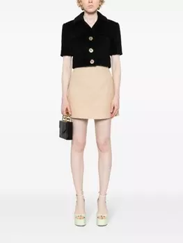 Patou юбка мини из ткани букле, серый