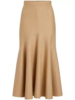 Patou юбка-русалка миди из смесовой шерсти, нейтральный цвет