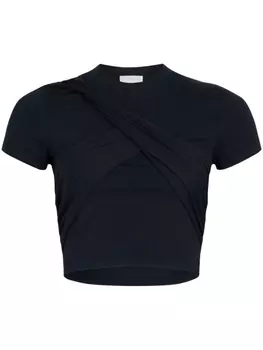 Patou укороченная футболка с драпировкой, синий