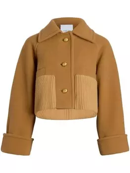 Patou укороченный шерстяной жакет, коричневый