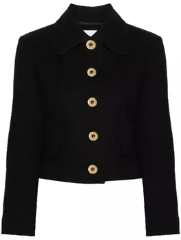 Patou укороченный твидовый жакт, черный