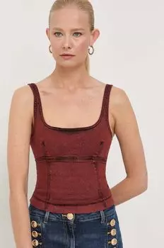 Патриция Пепе топ Patrizia Pepe, бордовый