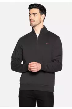 Патрик 8347 Короткая толстовка на молнии Threadbare, черный