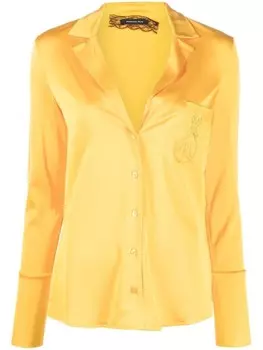 Патрисия Пепе атласная рубашка с вышитым накладным карманом Patrizia Pepe, оранжевый
