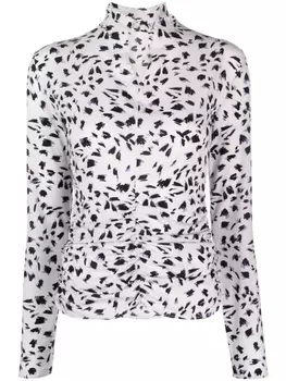 Patrizia Pepe abstract-print long-sleeve T-shirt, черный