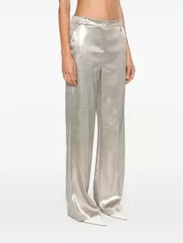 Patrizia Pepe атласные брюки с заниженной талией, нейтральный цвет