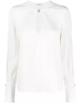 Patrizia Pepe блузка Essential с вырезом, белый