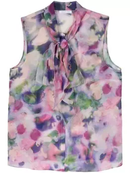 Patrizia Pepe блузка из набивного жоржета, розовый