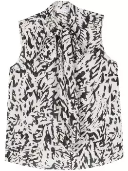 Patrizia Pepe блузка с абстрактным принтом, белый