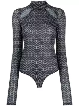 Patrizia Pepe боди с монограммой и вырезами, черный