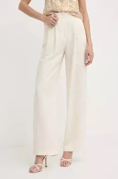 Patrizia Pepe брюки из смесового льна, бежевый