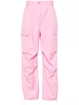 Patrizia Pepe брюки карго с вышитым логотипом, розовый