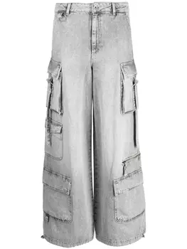 Patrizia Pepe брюки карго с завышенной талией, серый