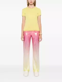 Patrizia Pepe брюки прямого кроя с эффектом омбре, розовый