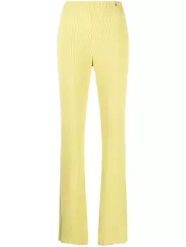Patrizia Pepe брюки в рубчик с разрезами, желтый