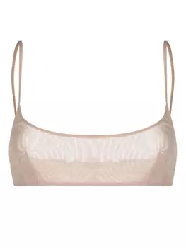 Patrizia Pepe бюстгальтер из тюля со стразами, нейтральный цвет