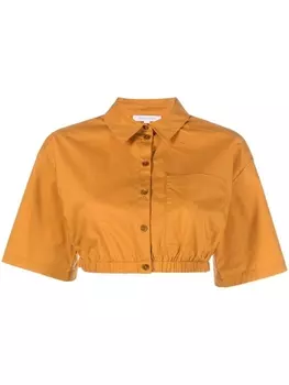 Patrizia Pepe cropped cotton shirt, оранжевый