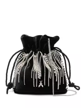 Patrizia Pepe декорированная бархатная мини-сумка, черный