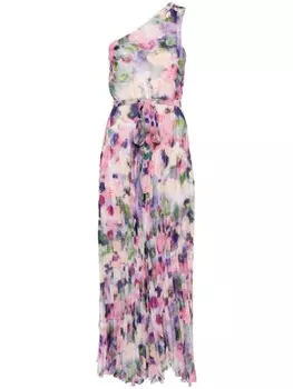 Patrizia Pepe длинное платье из шифона с графическим принтом, розовый