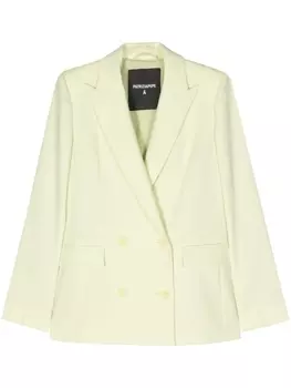 Patrizia Pepe двубортный пиджак с заостренными лацканами, зеленый