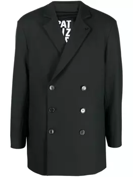 Patrizia Pepe двубортный пиджак с заостренными лацканами, зеленый