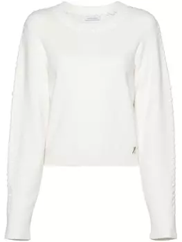 Patrizia Pepe джемпер из переплетенного кружева, белый