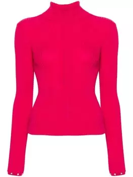 Patrizia Pepe джемпер с водолазкой и ребристым узором, розовый