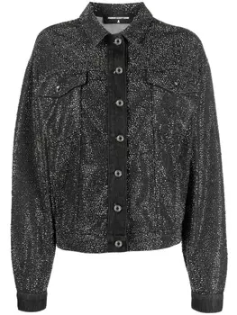 Patrizia Pepe джинсовая куртка с кристаллами, черный