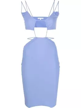 Patrizia Pepe Essential Cut-Out short dress, синий