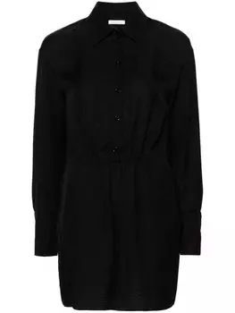 Patrizia Pepe фактурное мини-платье-рубашка, черный