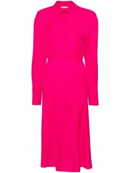 Patrizia Pepe фактурное платье-рубашка миди, розовый