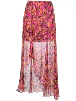 Patrizia Pepe floral print asymmetric hem skirt, розовый