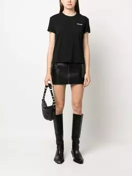 Patrizia Pepe футболка из органического хлопка с логотипом, черный