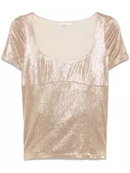Patrizia Pepe футболка с эффектом металлик, золотой