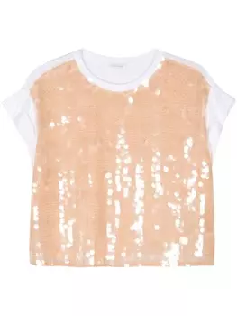 Patrizia Pepe футболка с пайетками, белый