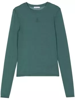 Patrizia Pepe футболка с вышитыми мухами, зеленый