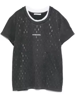 Patrizia Pepe футболка с заклепками, серый